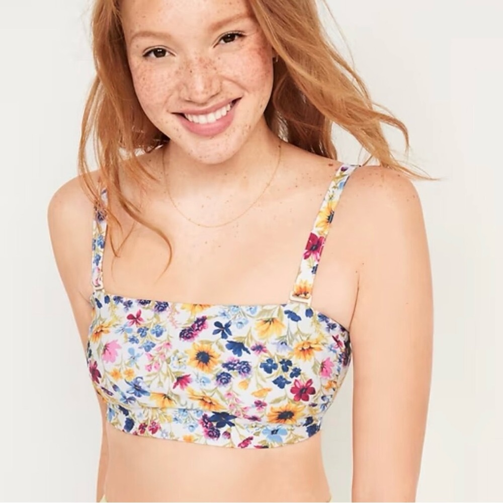 Old Navy Floral Swim Bralette top size Medium